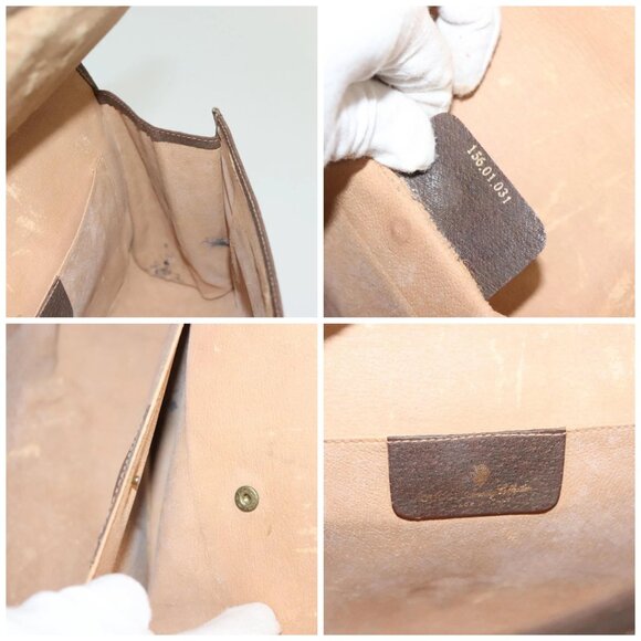 GUCCI GG Supreme Web Sherry Line Clutch Bag PVC Beige 156 01 031 Auth 139574 - Picture 15 of 16